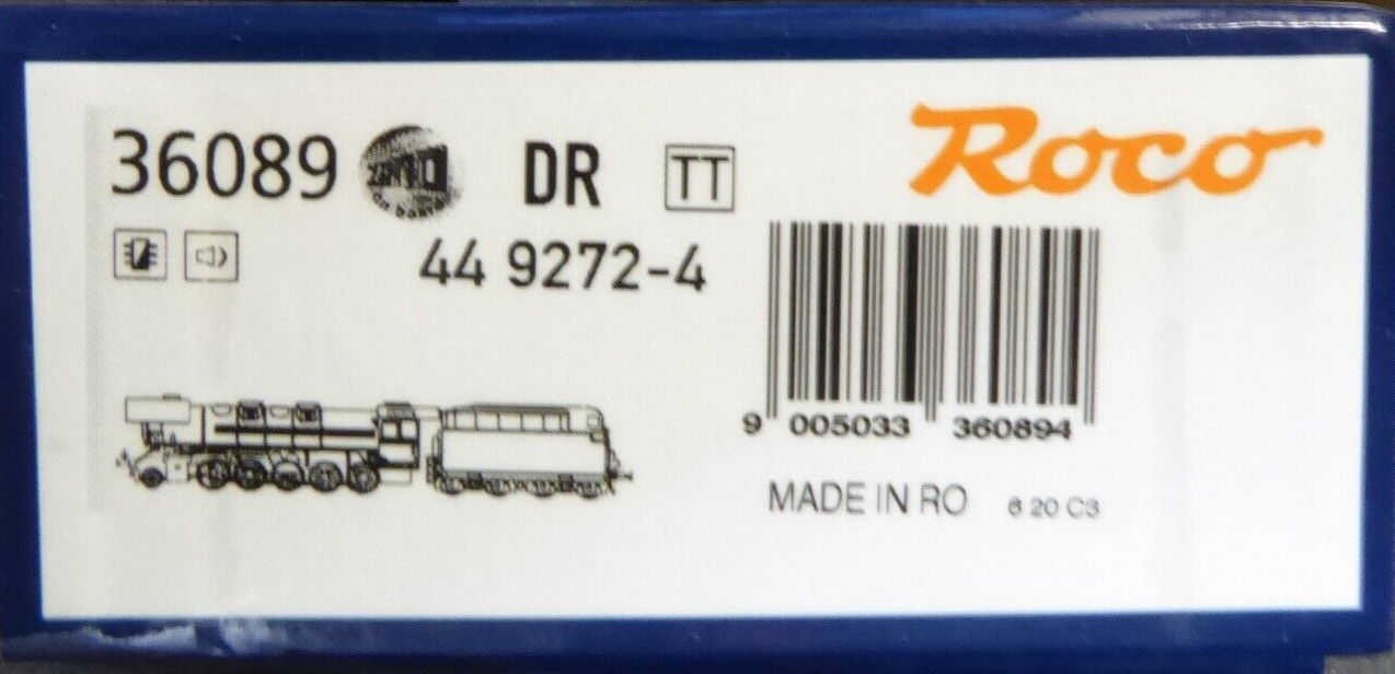 Roco 36089 TT DCC-Henning Sound Locomotive BR 44 9232-8 Coal Dust Era 4 DR
