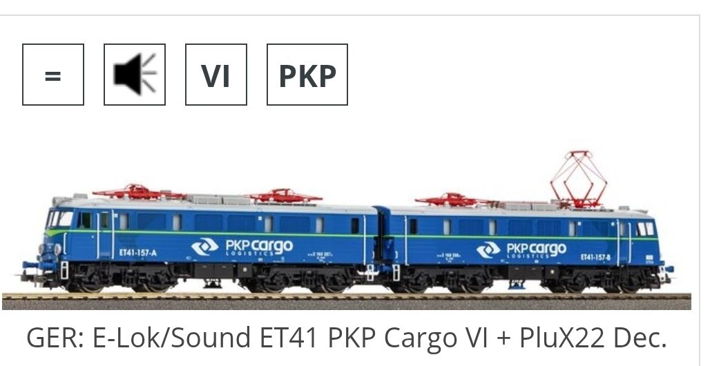 Piko PKP ET 41 Electric Locomotive 96396 HO Scale DCC sound