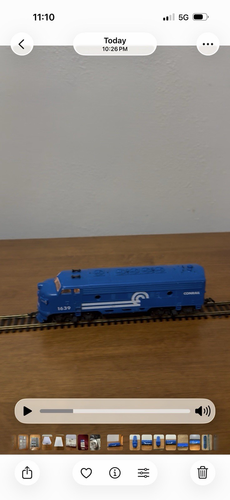HO Scale Conrail #1639 F7 Diesel Locomotive Life-Like Tested Runs Great