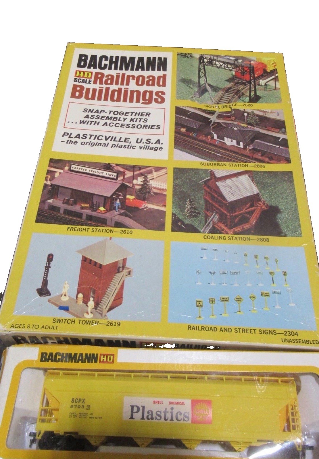 HO Scale Model Train Lot TYCO BACHMANN Locomotives Track Buildings Cars Vintage