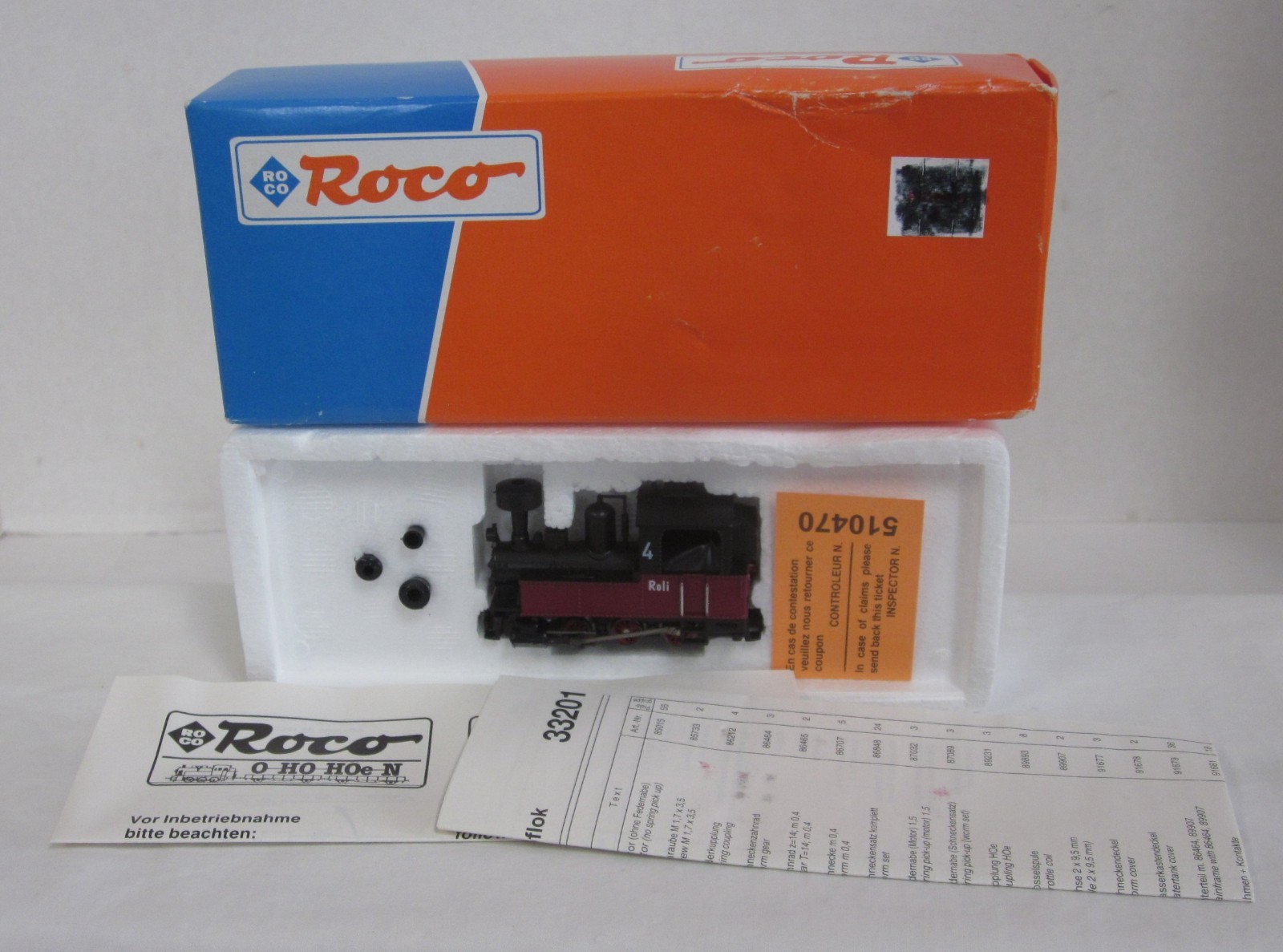 ROCO 33201 HOe 0-6-0 Maroon & Black “Roli” #4 NIB