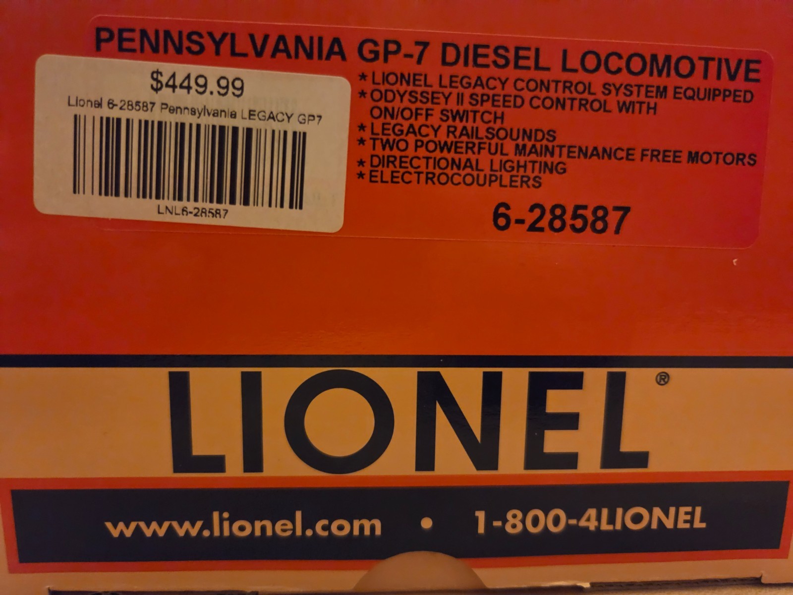 Lionel LEGACY 6-28587. Pennsylvania Railroad GP-7. New in box.