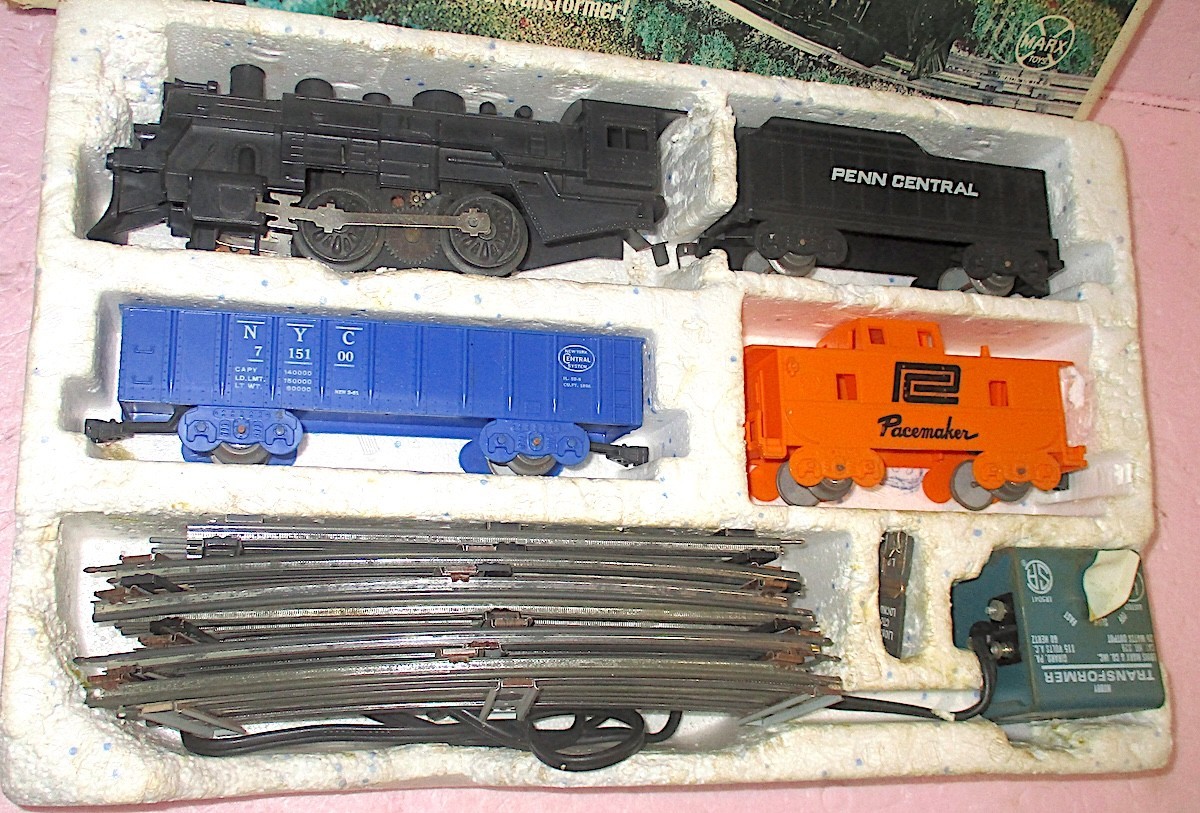 MARX O-Gauge #4305 Steam Locomotive Freight Car Set Complete +Box TESTED GOOD!