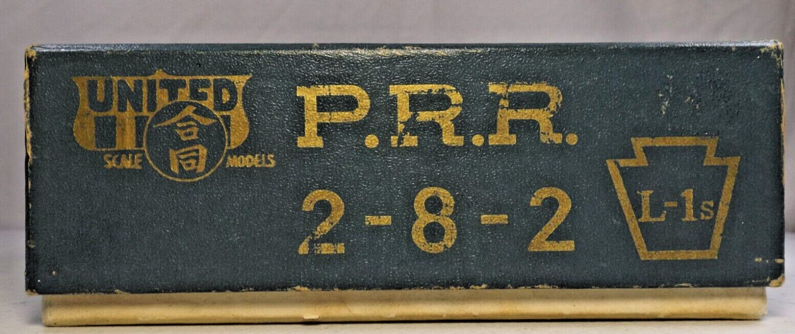 HO United Brass 2-8-2 steam engine in original box (lot BB234)