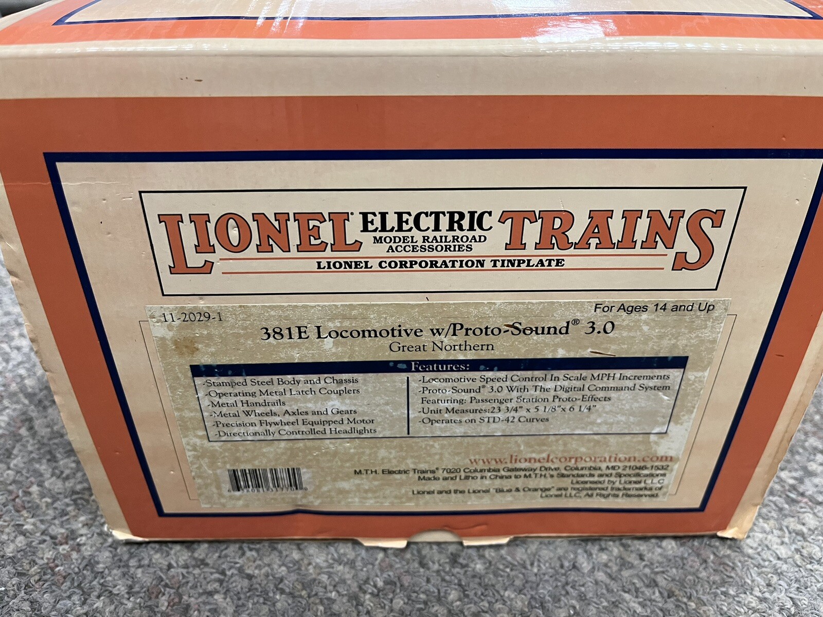 + Lionel MTH Standard Tinplate Great Northern 381E Electric Locomotive PS.3 LNIB