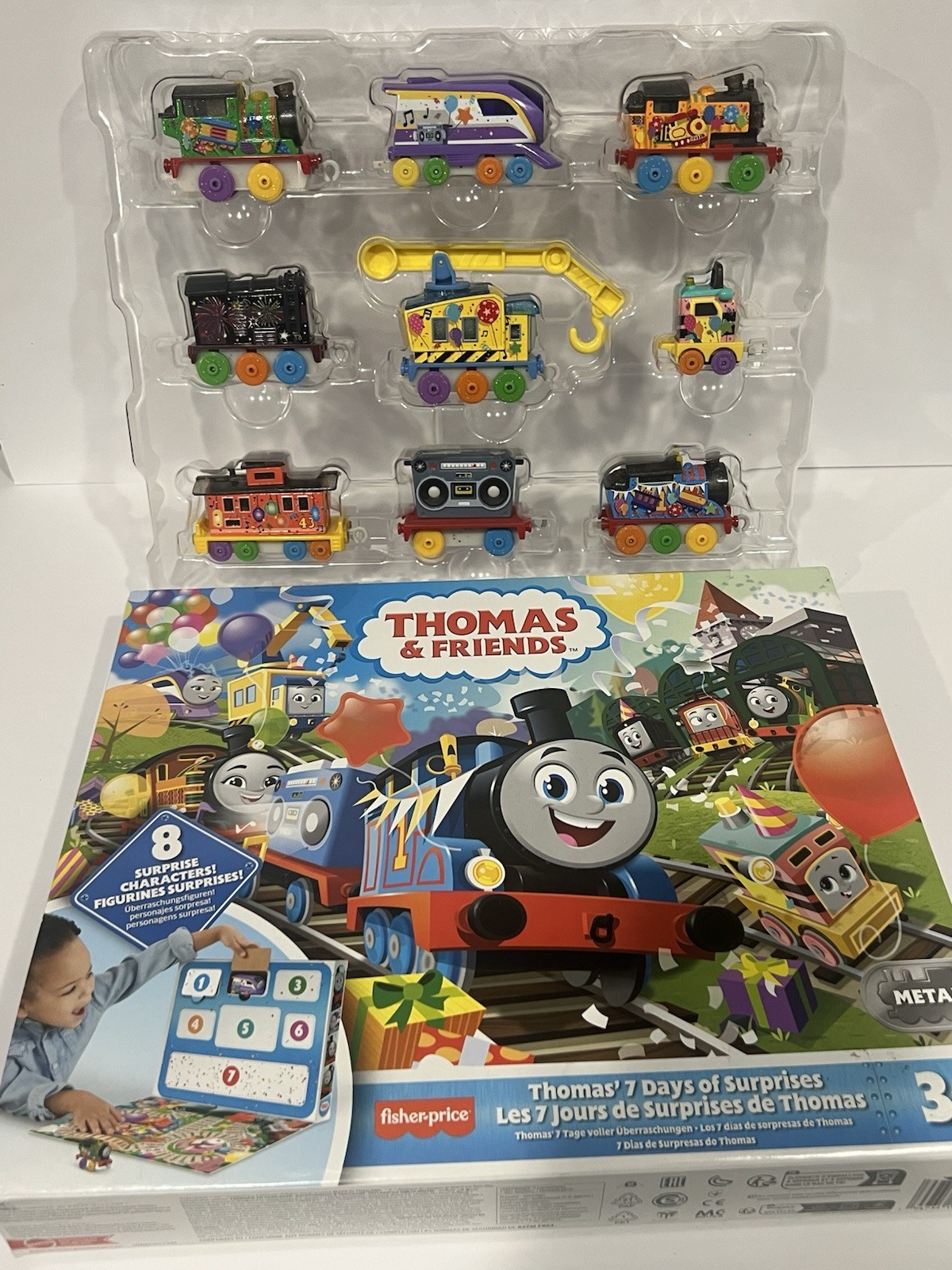 Thomas & Friends 9pc Metal Diecast Trains Toy Set incl. 8 Locomotives & 1 Wagon