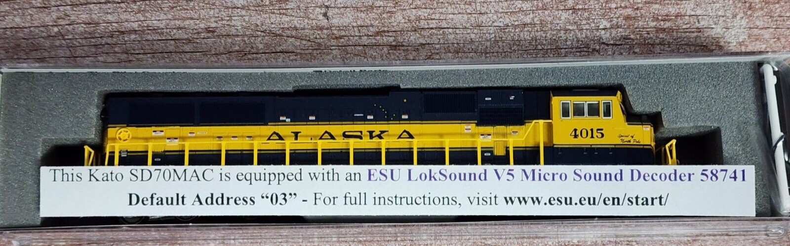 ALASKA RR SD70MAC 4015 Kato N Scale 176-6411-S ESU LokSound DCC Decoder