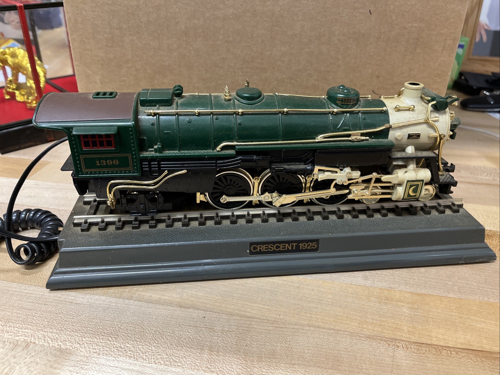 Vintage Crescent Telemania Train 1925 Locomotive Telephone. Not Tested Box 297