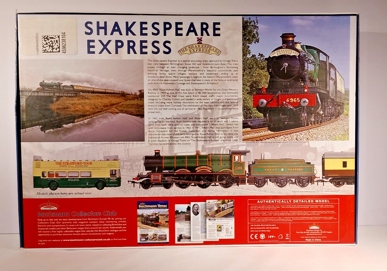 Bachmann 30-525 “Shakespeare Express” OO/HO New PLEASE SEE COMPLETE DESCRIPTION