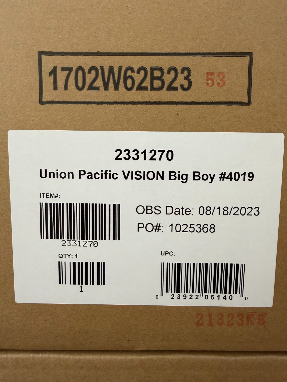 Lionel VISION LINE Union Pacific Big Boy #4019 – 2331270