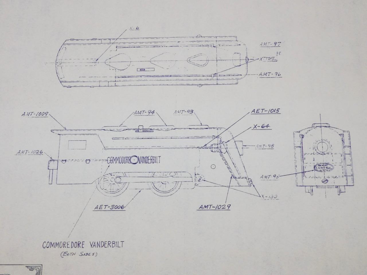 Marx AET 5014 NYC Vanderbilt Locomotive 5/23/1935 Blueprint 21.75 x 16 7/8″ #55