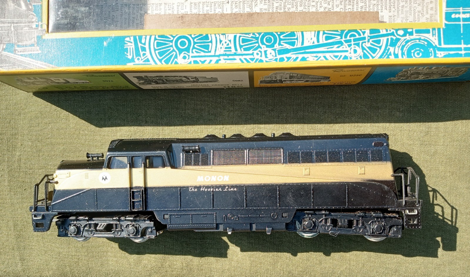 AHM HO Monon BL-2 Road Switcher Locomotive Used Boxed Untested Vtg 1970s