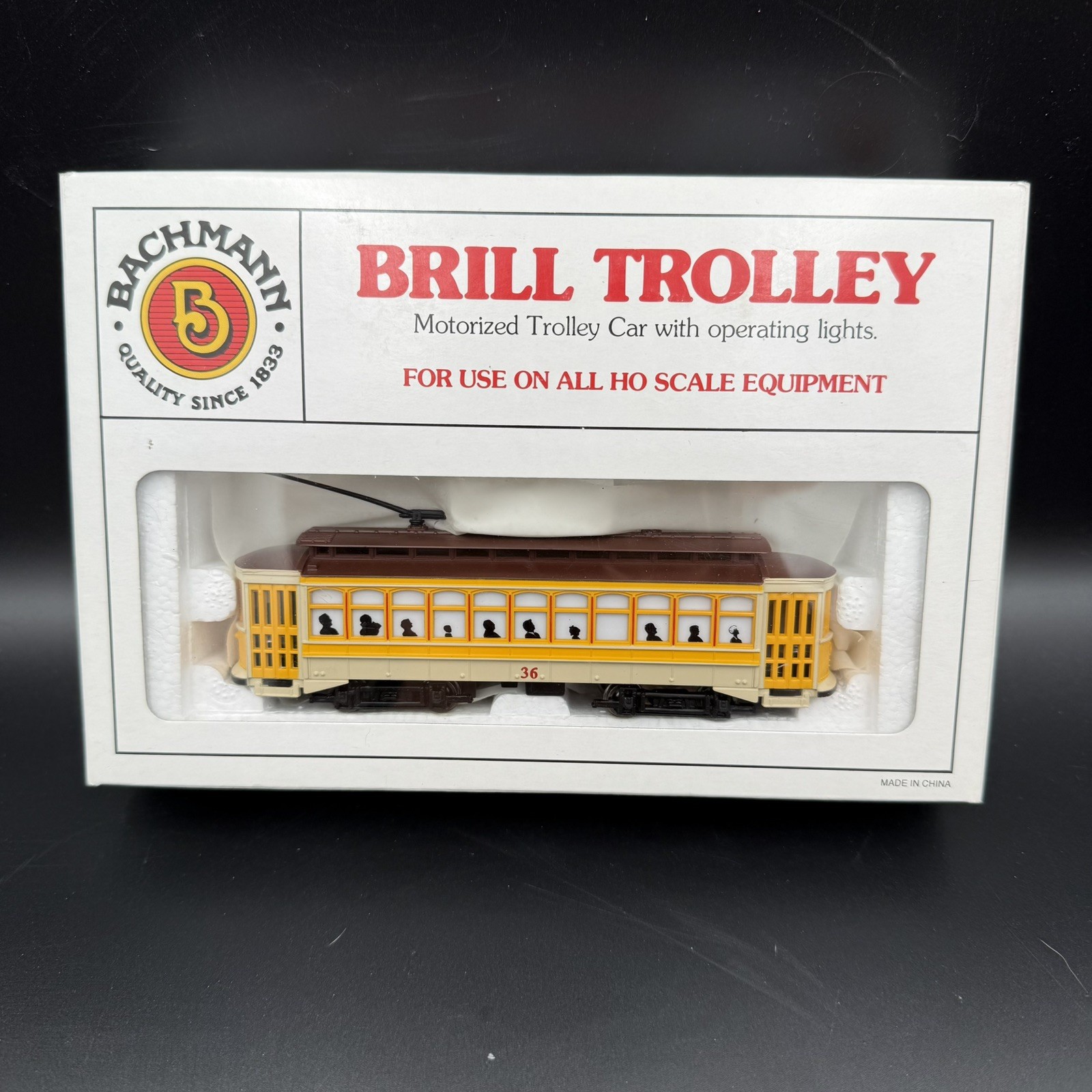 Brill Trolley #36-Yellow (Bachmann #61048, HO) NIB
