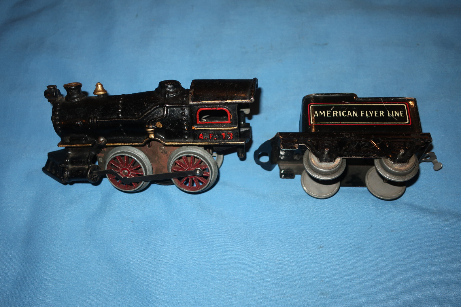 Rare American Flyer Pre-war Sparks Set w/#13 Clockwork/Wind-up Locomotive, 120