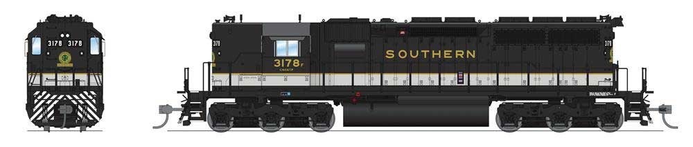 Broadway Limited HO 9044 EMD SD40 High Nose – Stealth Southern Railway #3178