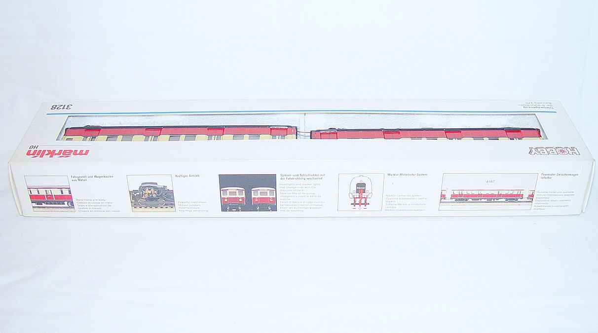 Marklin AC HO 1:87 DB BR 275 “BERLINER S-BAHN” MULTIPLE 2-UNIT 3128 MIB`90 RARE!