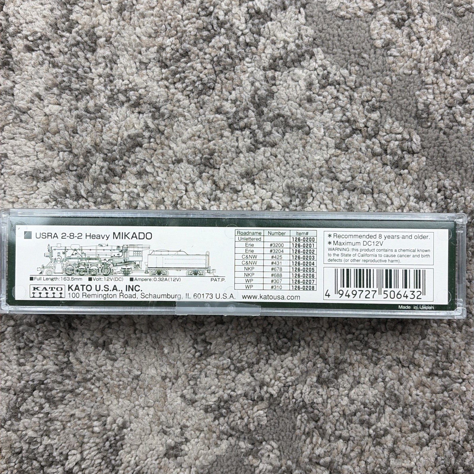 Kato Precision Railroad Models 126-0200 Heavy MIKADO Unlettered N Scale