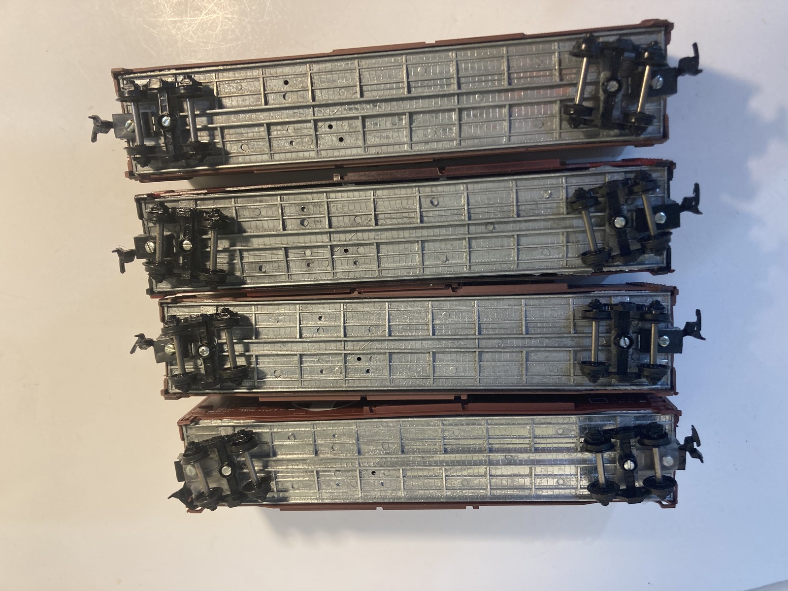VINTAGE BOX CARS SANTE FE SET OF 4 FROM ESTATE GOOD SHAPE