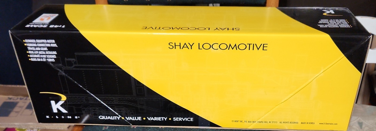 K-line K3499-0028CC Pacific Lumber Shay Locomotive #28 W/ TMCC LN/Box