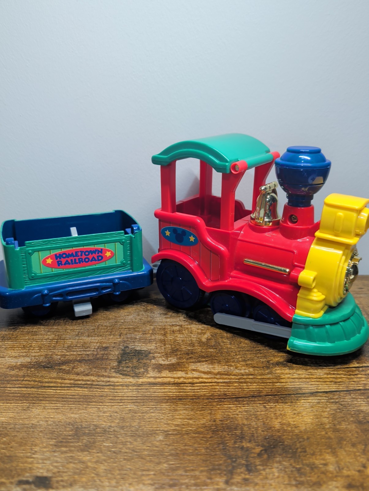 Vtg Fisher Price Mickey Hometown Railroad Disney Train With Lights And Sounds