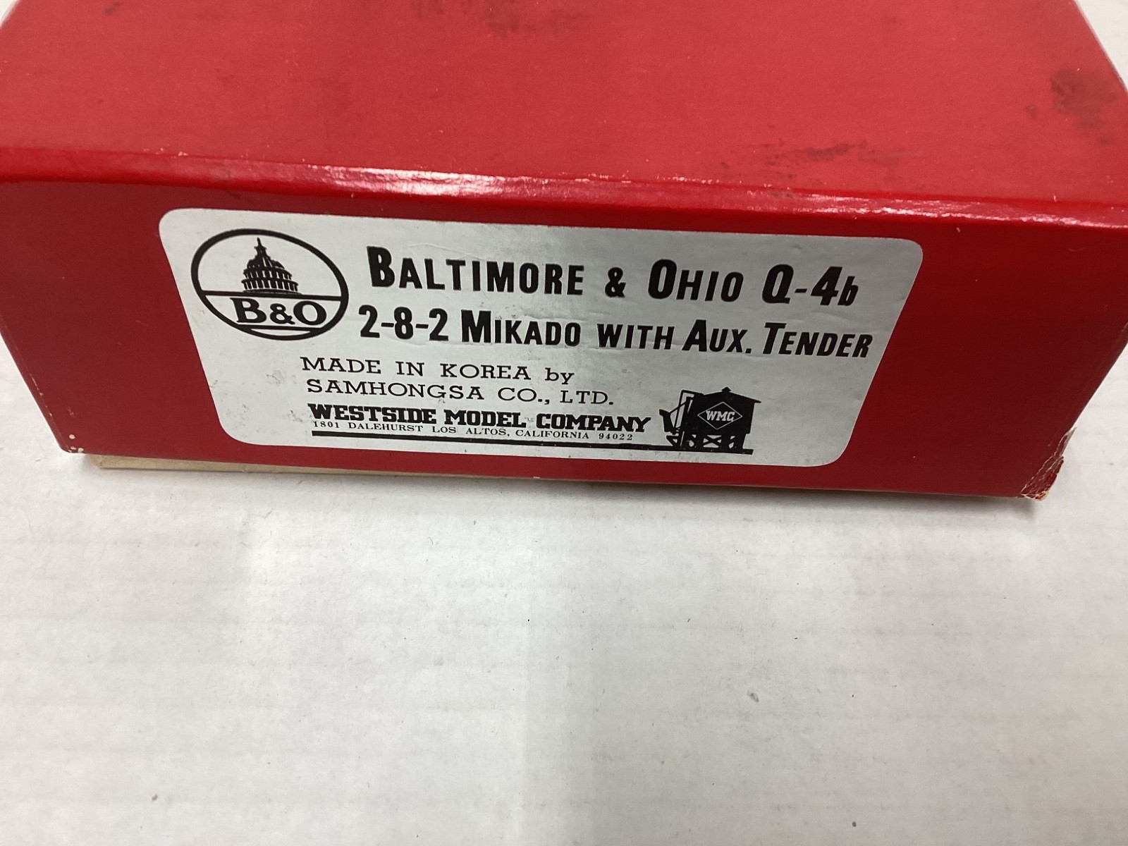 Westside Models brass “B&O” Q-4b 2-8-2 Mikado with Aux. tender