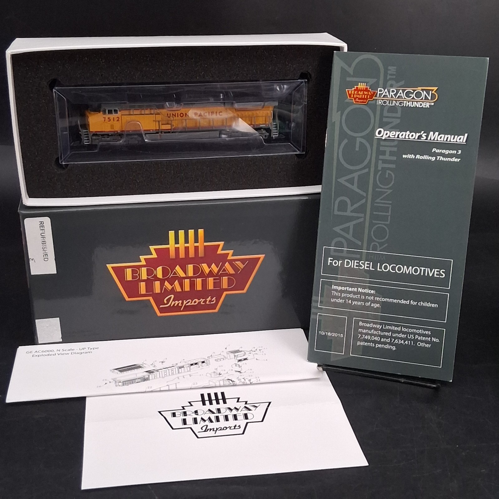 BROADWAY LIMITED Paragon N Gauge GE AC6000 UP #7512 w/ DCC SOUND Original Box