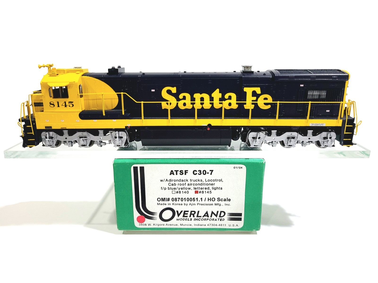 Overland OMI SF GE C30-7 Santa Fe Warbonnet #8145 HO Brass Model #087010051.1