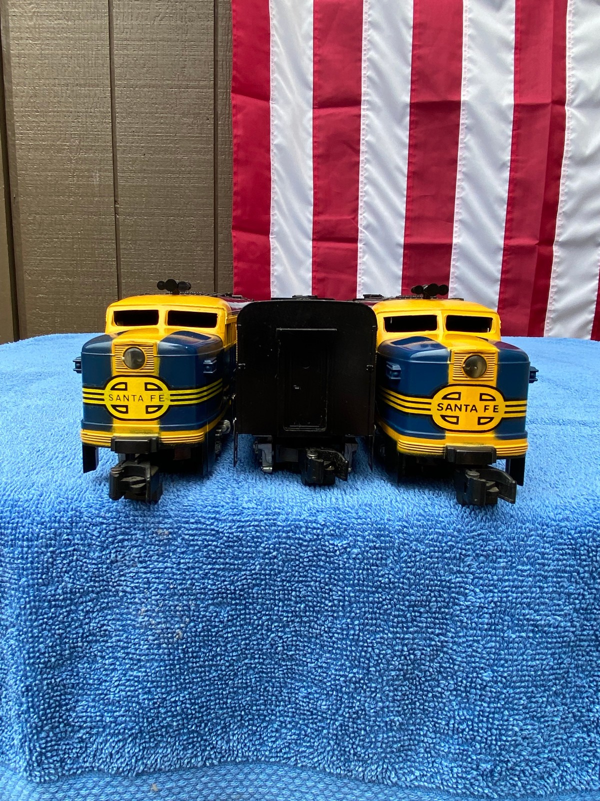 AMERICAN FLYER 484-485-486 ABA SANTA FE FREIGHT LOCOMOTIVES 2 MOTORS HORN & ROAR