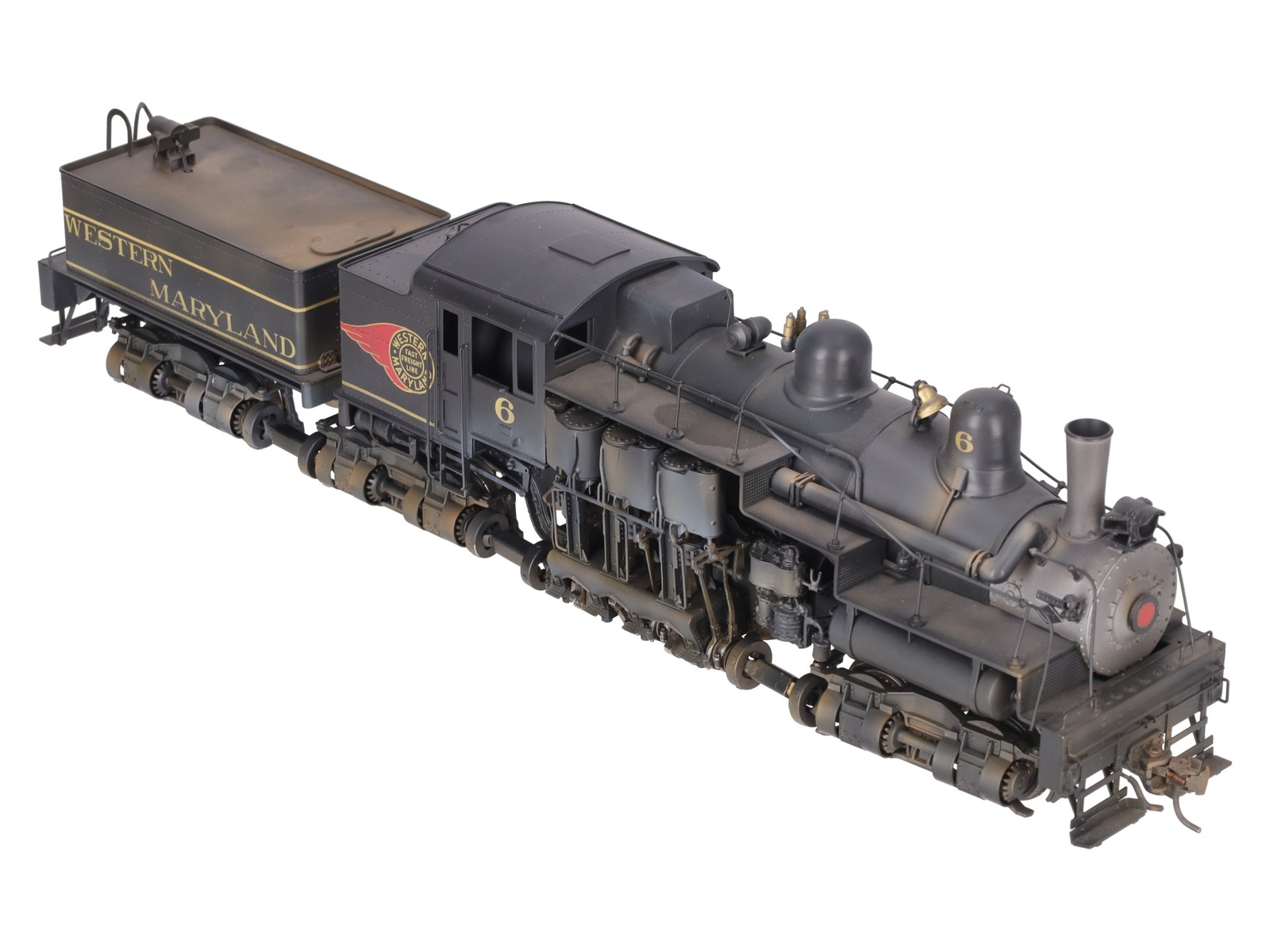 Westside Model Co. O Brass WM Shay Steam Engine & Tender #6 (2-Rail) – Painted