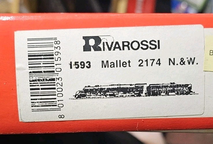 Rivarossi 1593 Norfolk and Western Mallet Y6B Locomotive & Tender #2174 HO Scale