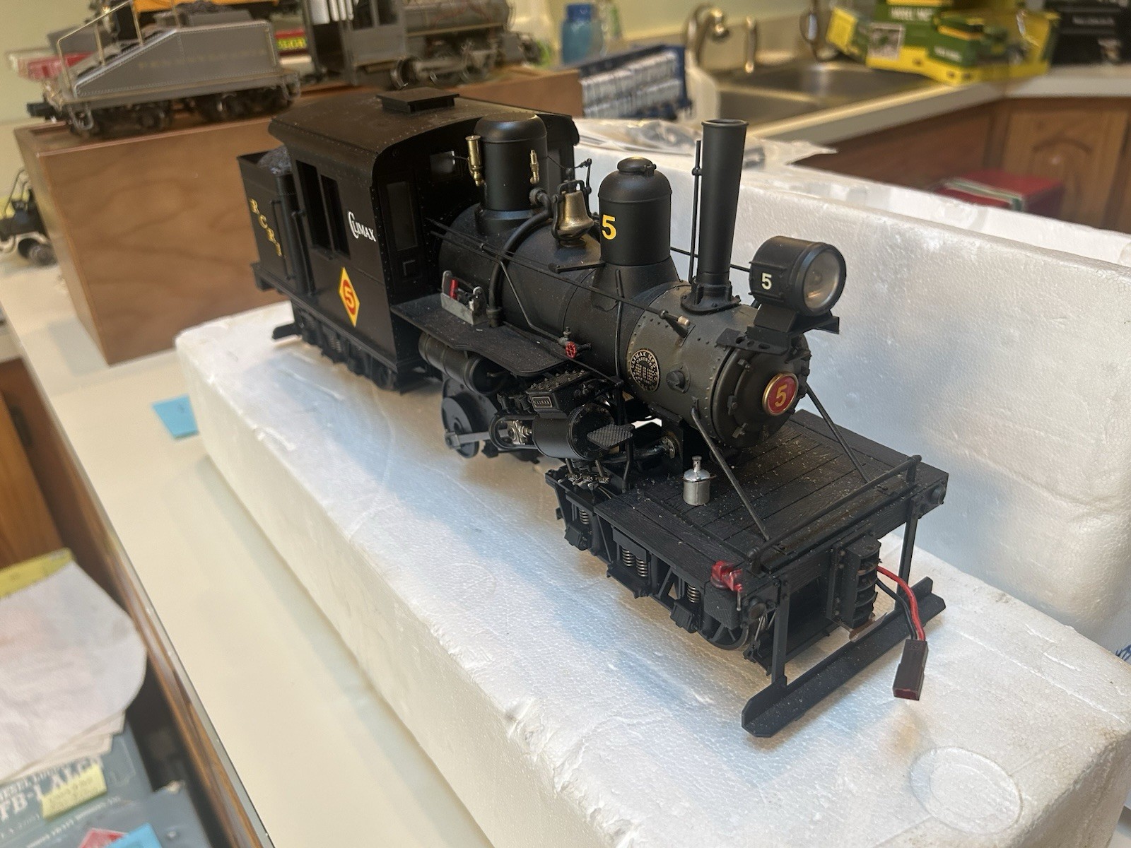 SPECTRUM Custom RCRR Climax 2 Truck Steam Loco, G Scale, Battery Operated, C7/EX