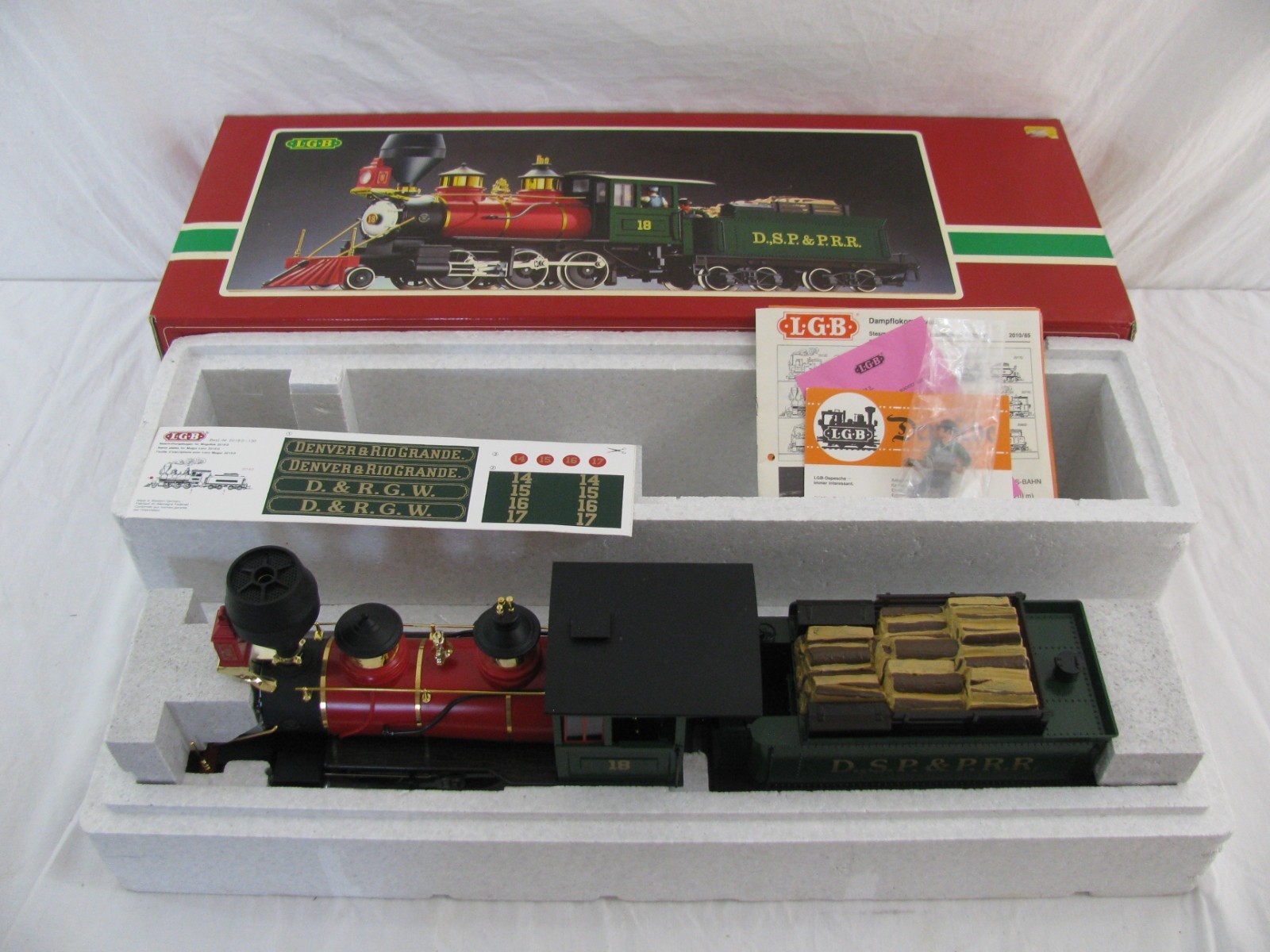 Vintage Lehmann LGB G Scale DSP & PRR 2-6-0 Mogul Steam Locomotive #2018D EX