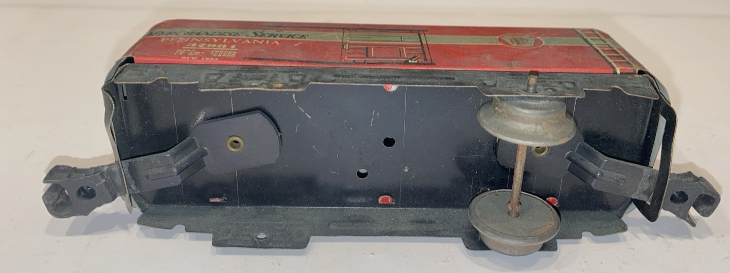 Vintage Marx O Gauge Tin Litho Train Car Lot: NYC 20102, PA 37961, Lehigh 28500