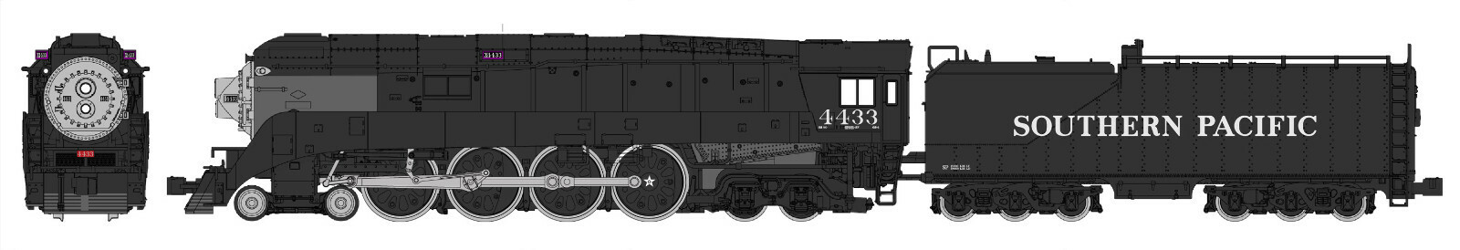KATO 1260309 N SCALE 4-8-4 GS-4 Southern Pacific 4445 Postwar Black 126-0309 DC