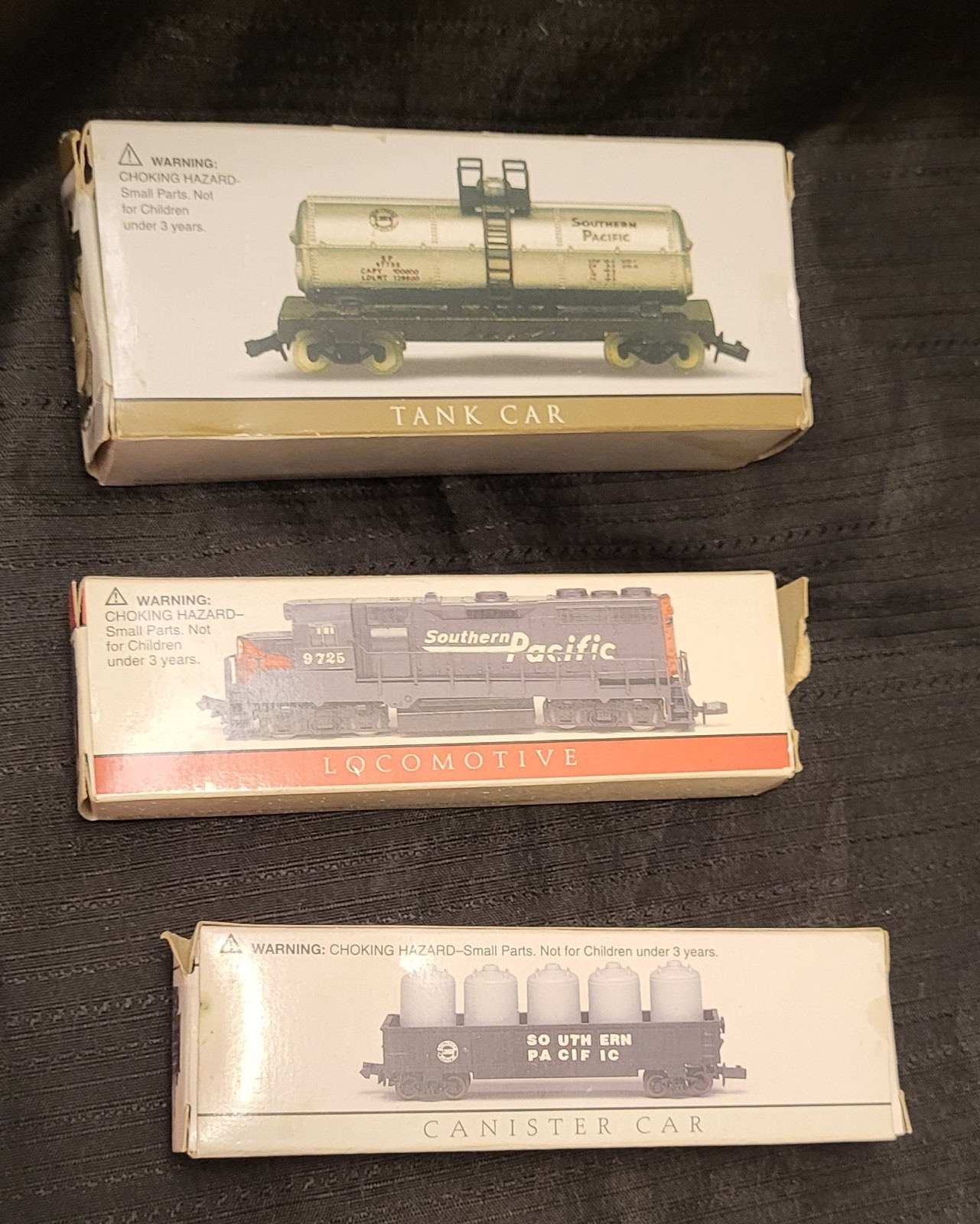 3pc Lot Southern Pacific Locomotive # 9725 Canister & Tank Car N Scale 418