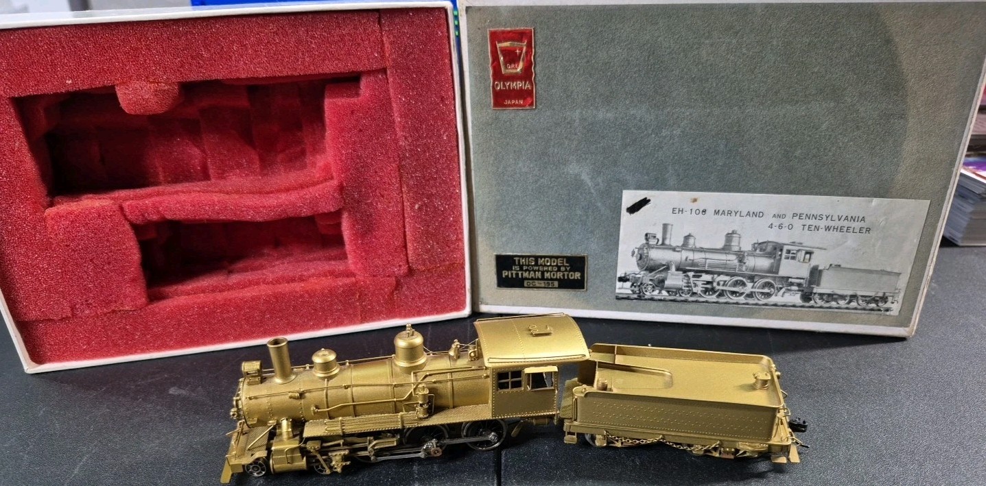 Vintage 1961 GEM MODELS OLYMPIA EH-108 4-6-0 TEN WHEELER in box Excellent Shape