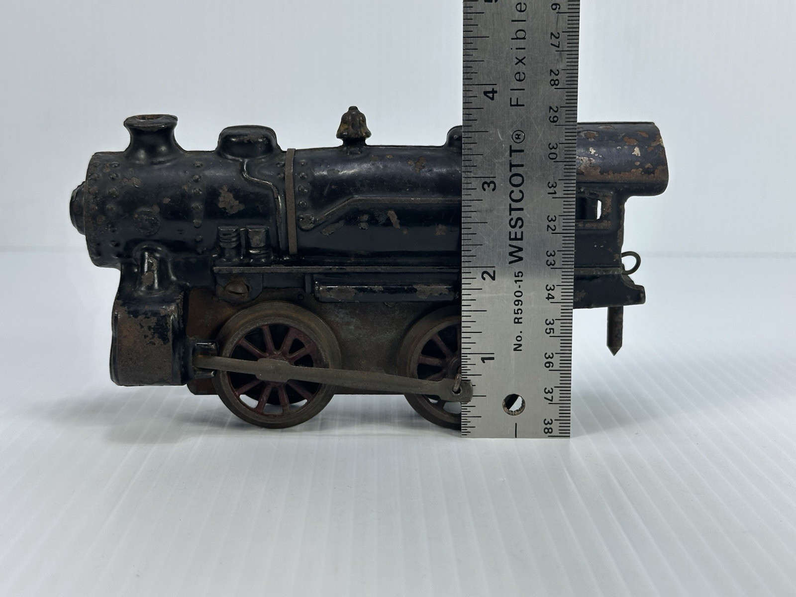 Antique Cast Iron Toy Windup Train Locomotive Grill Broken