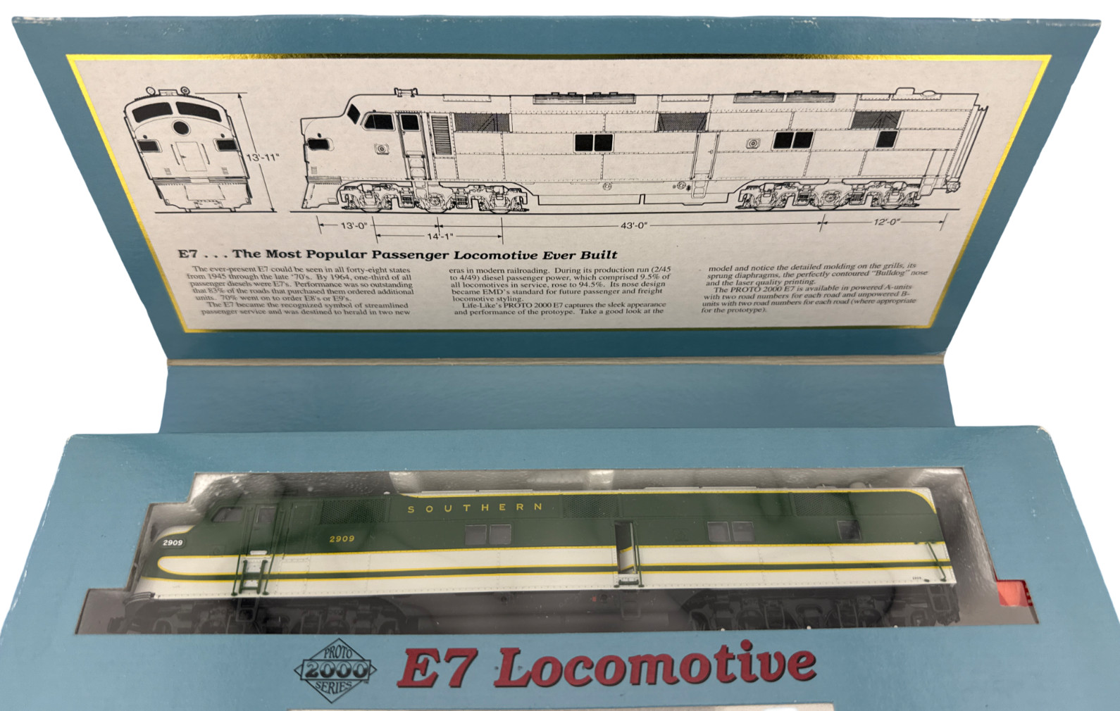 Proto 2000 by Life-Like 21127 HO Scale EMD E7A Locomotive DC Southern #2909