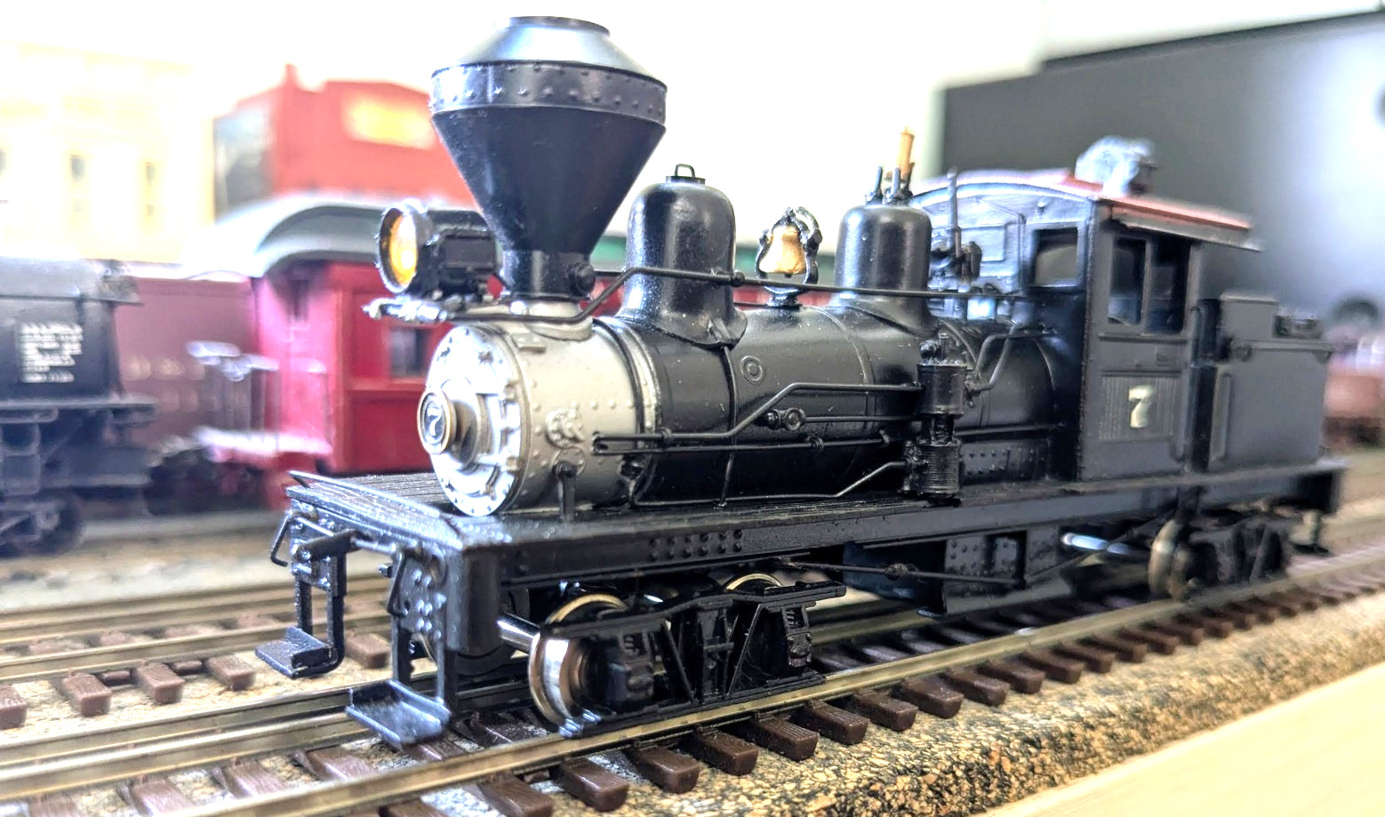 L@@K! BRASS HILLCREST R.R. LIMA 25-TON SHAY PFM UNITED HO *PRO-PAINT *RUNS G@@D!
