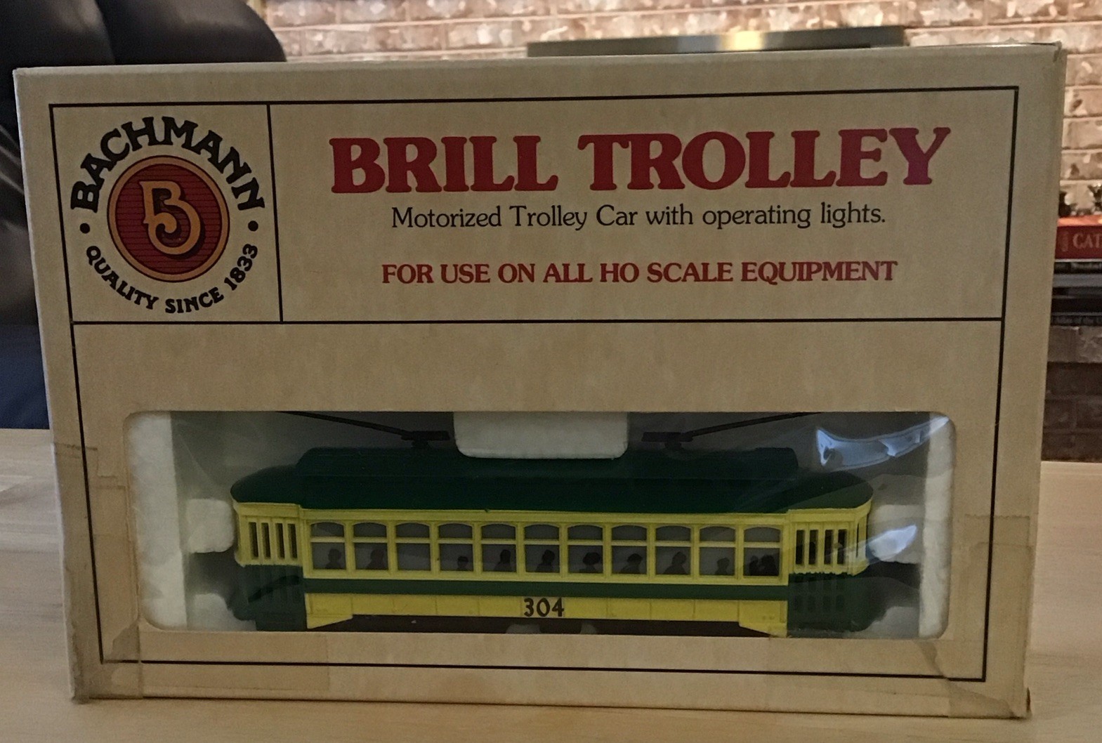 Bachmann HO Brill Trolley #1311 PRT no 304 In Box With Liner & Instructions
