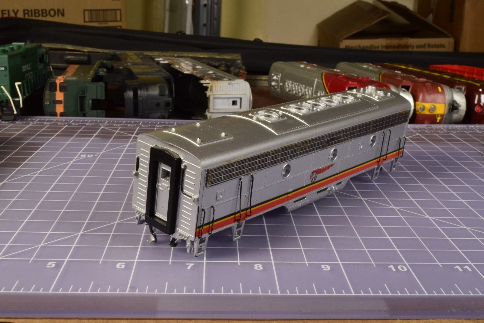 HO SHELL from kit F7B, metal door railings, laminate windows all around