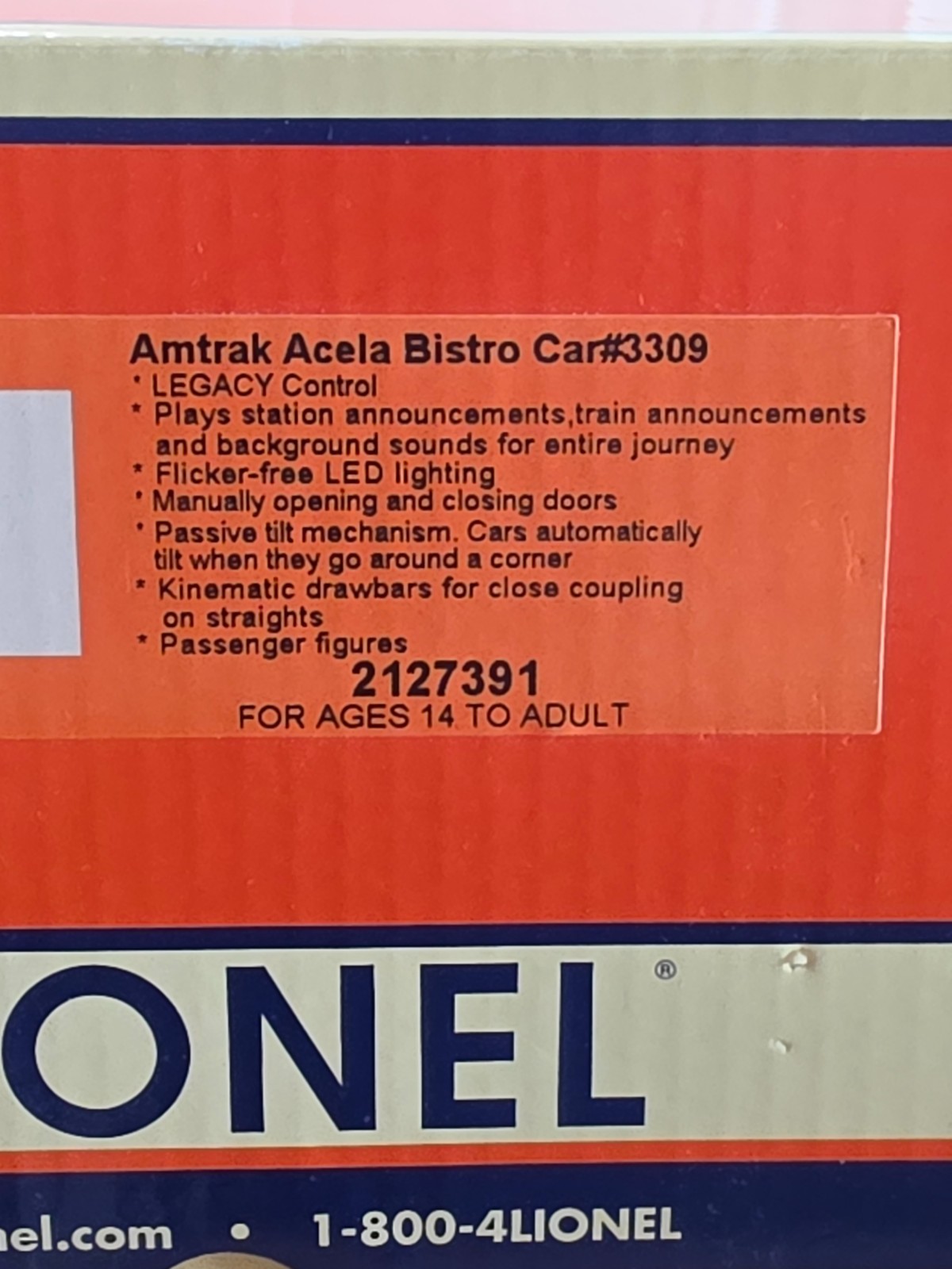 FULL 8 CAR SET NIB Lionel Legacy Acela 2122090 & 3-car Expansion Pack