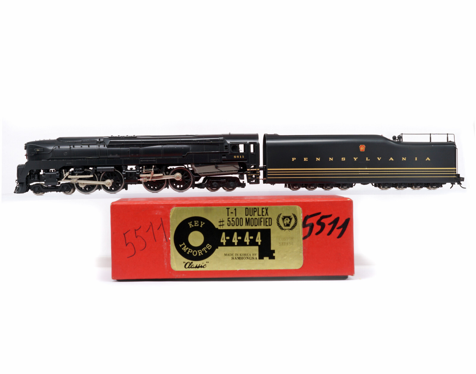 KEY IMPORTS CUSTOM SERIES #54 HO H0 BRASS PRR 4-4-4-4 T1 DUPLEX #5500 MODIFIED