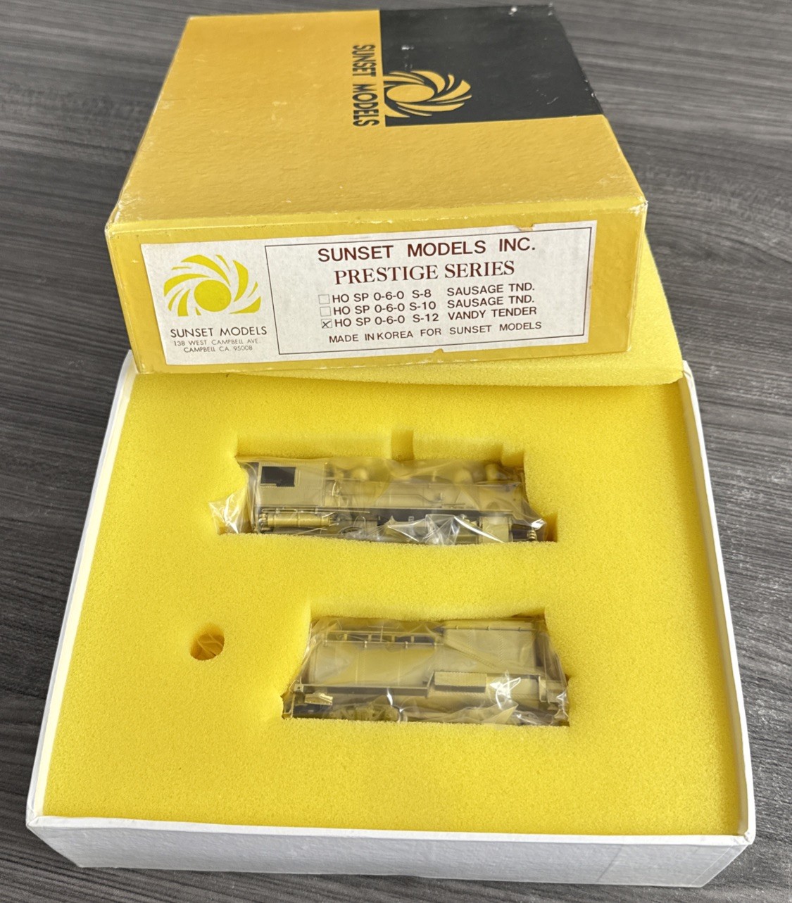 Sunset Models HO Brass Switcher Southern Pacific 0-6-0 S-12 w/Vandy Tender LNIB!