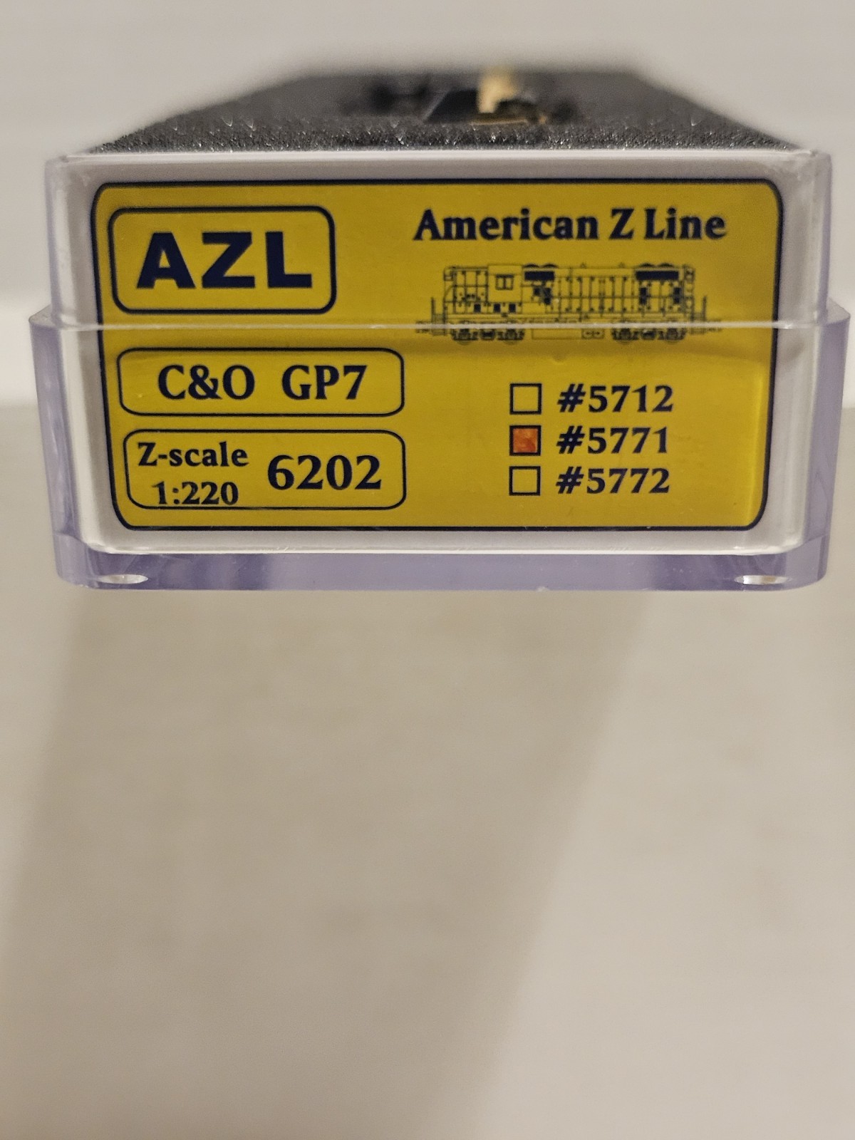 AZL Z Scale C&O GP7 Loco 6202. RD #5771 American Z Line Chesapeake & Ohio