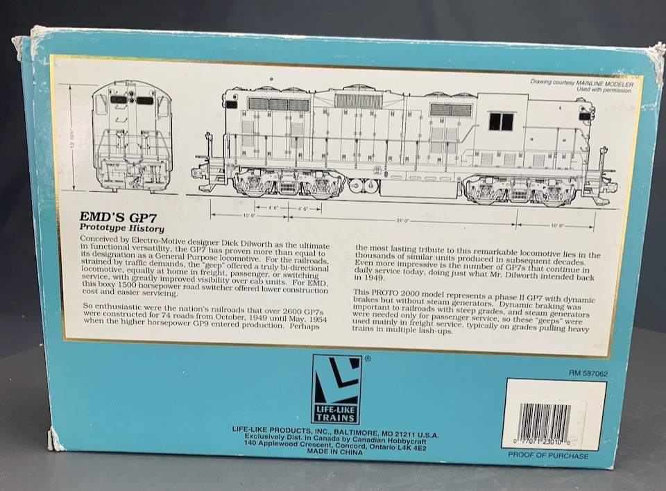 HO Proto2000 GP7 PhII Diesel Locomotive Reading #633 HO8380