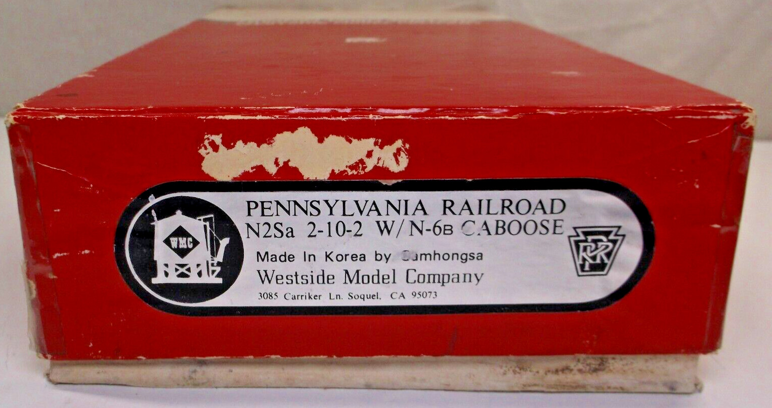 HO Westside Models Co. brass Penn RR N2SA 2-10-2 w/N6A caboose in OB (lot BB445)