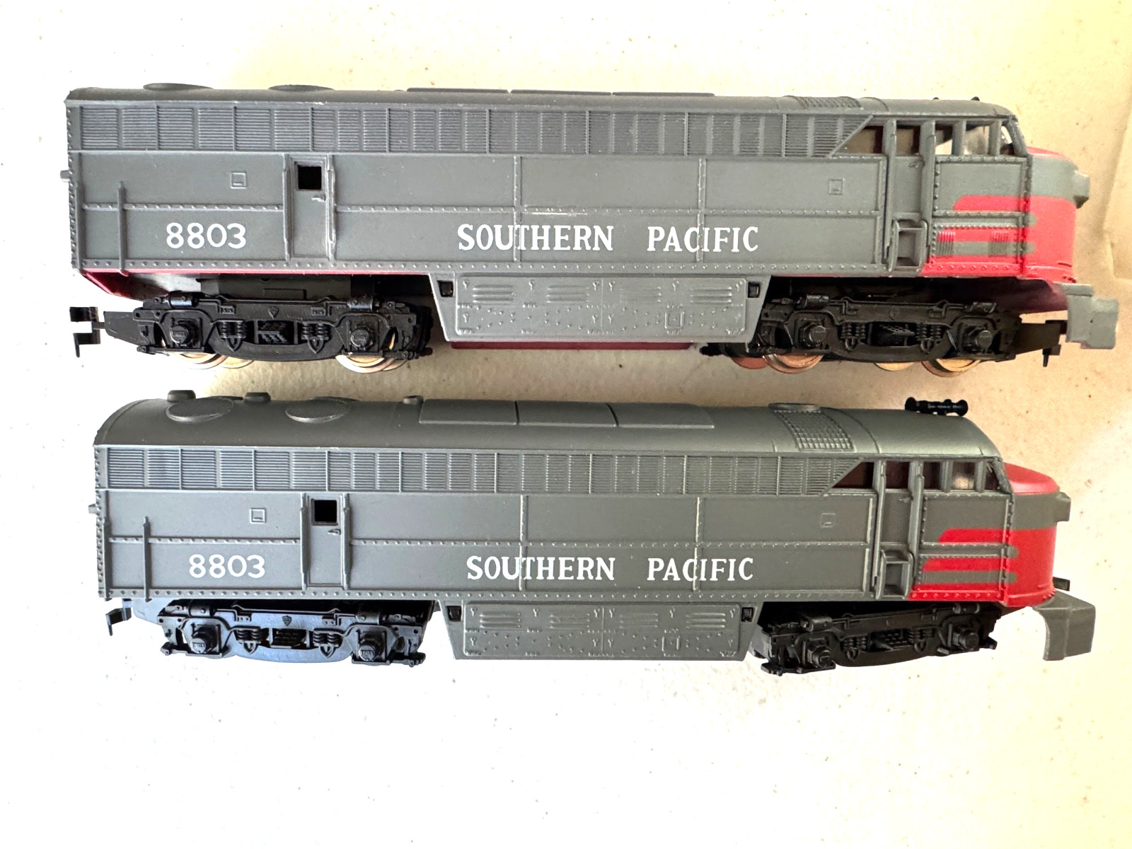 2 IHC #M378 & #578 HO FM C-Line Locomotive-Pwd & Dummy-Southern Pacific #8803-VG