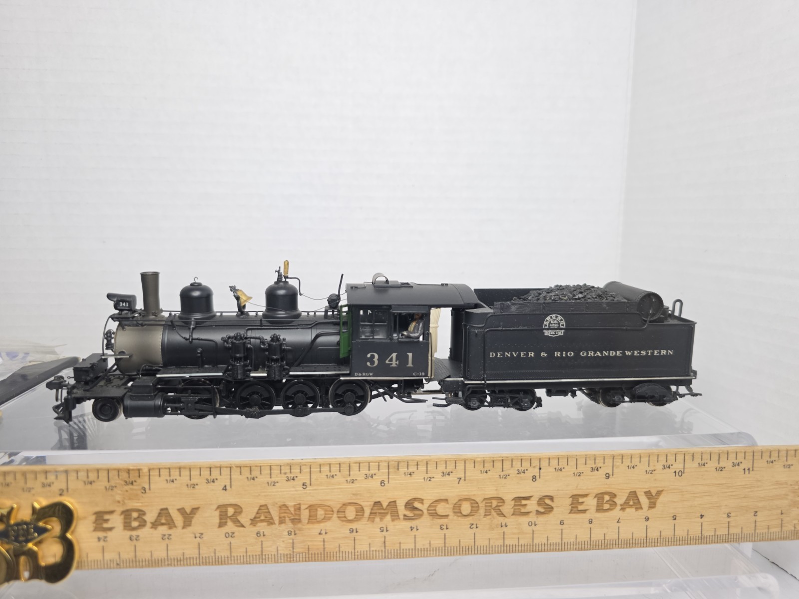 Milestone Models Sn3 Brass PBL RGS C-19 D&RGW 341 2-8-0 Steam Foreground #20/20