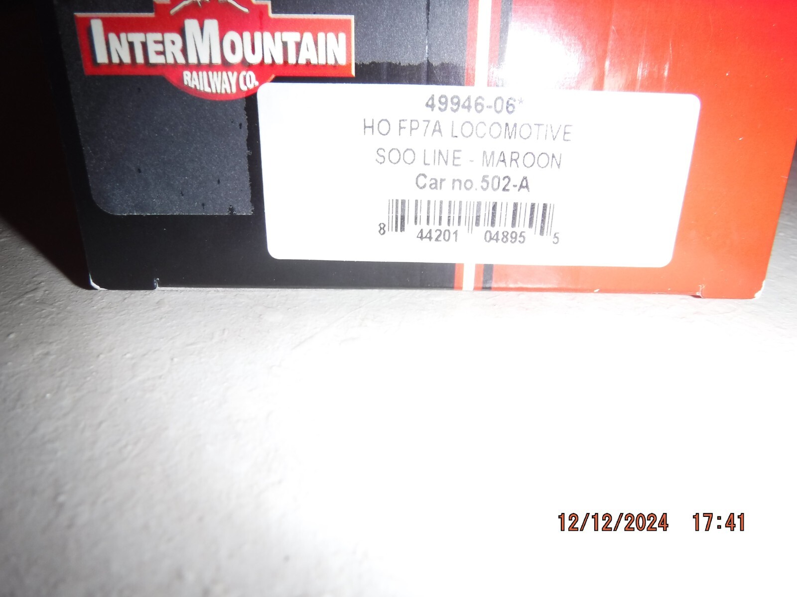 INTERMOUNTAIN HO FP7A SOO LINE – MAROON LOCOMOTIVE #502A ITEM #49946-06 – NEW!